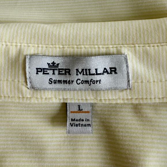 Peter Millar Summer Comfort Polo Shirt Mens Large Ridgemoor Country Club Yellow - Picture 4 of 7